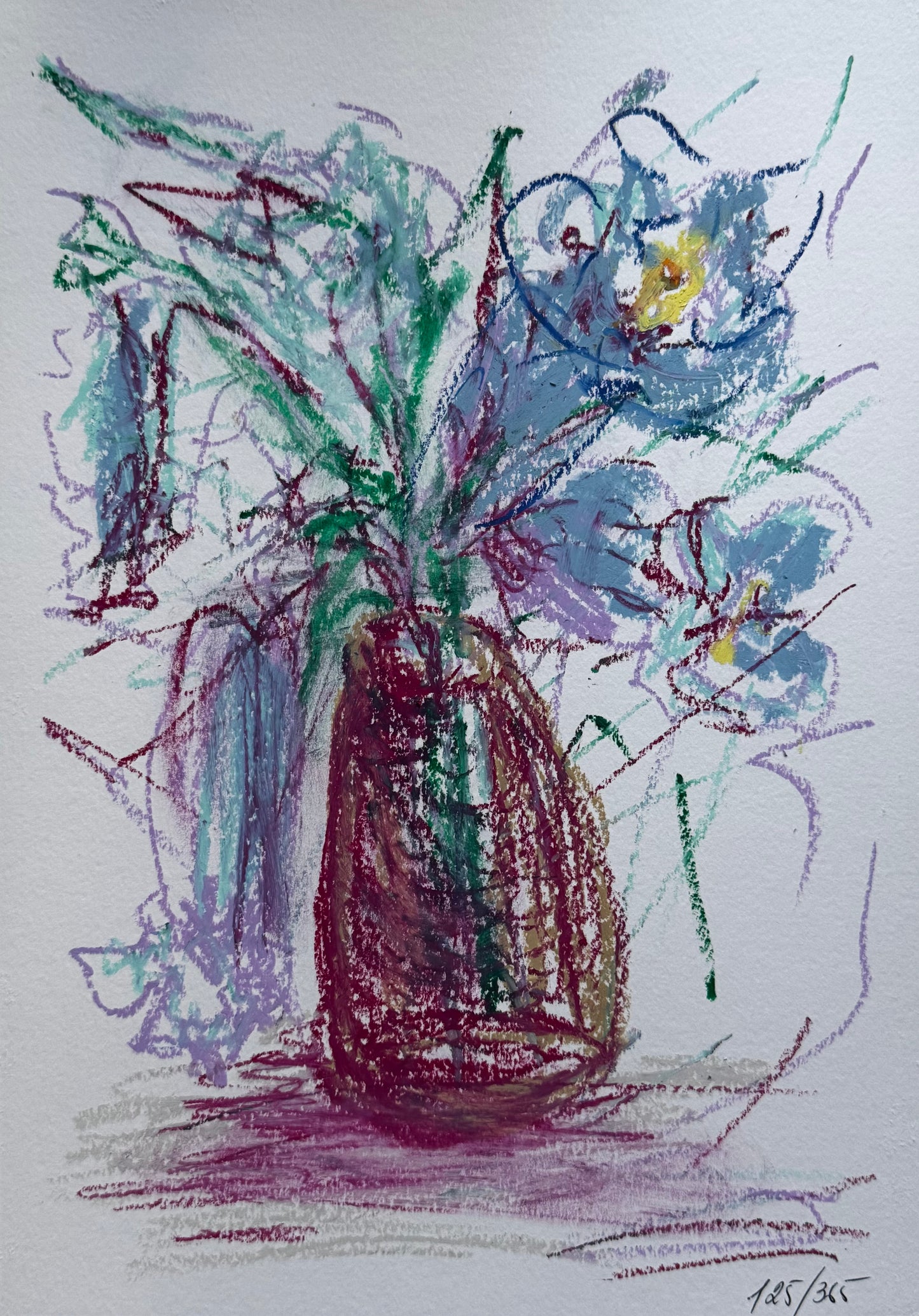 Original Oil Pastel Painting on A4 Paper Day 125/365