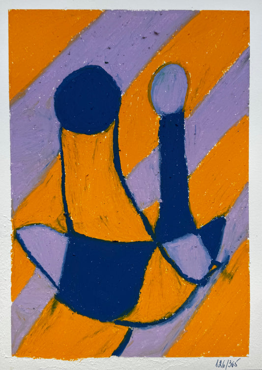 Original Oil Pastel Painting on A4 Paper Day 126/365 |