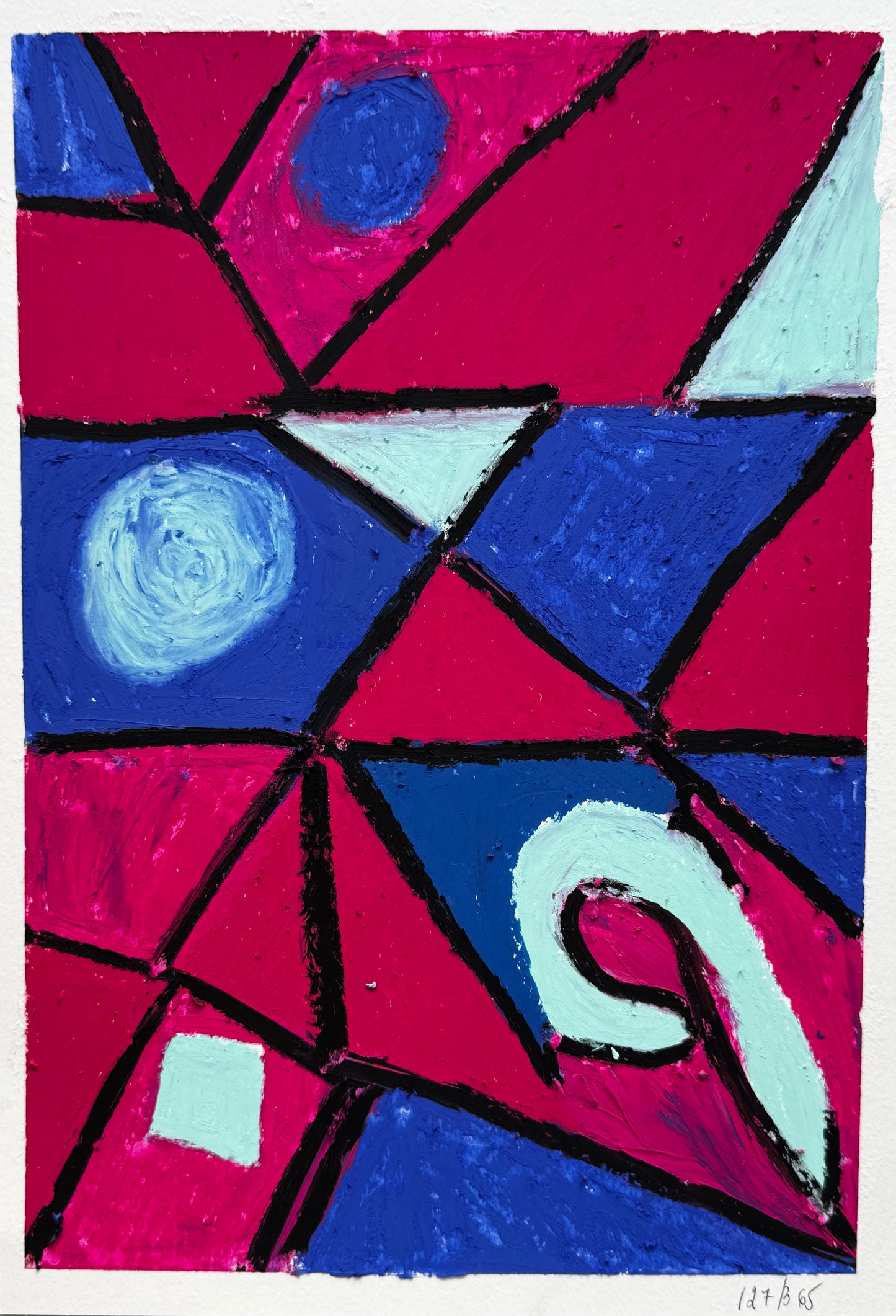 Abstract A4 painting. Day 127