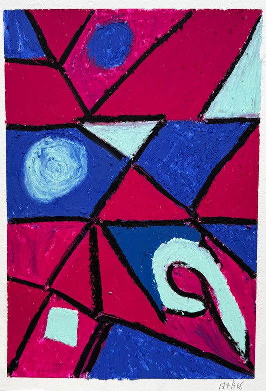 Abstract A4 painting. Day 127