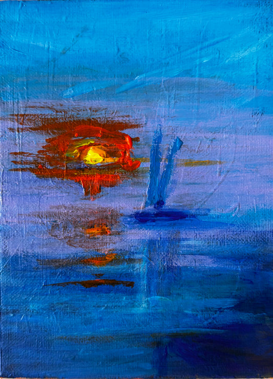 Landscape painting "Silent Crossing"
