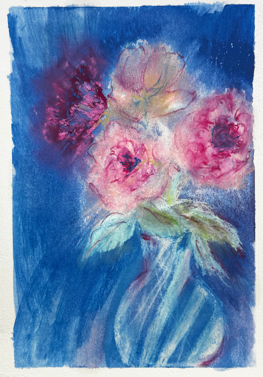 Original Pink Rose Painting